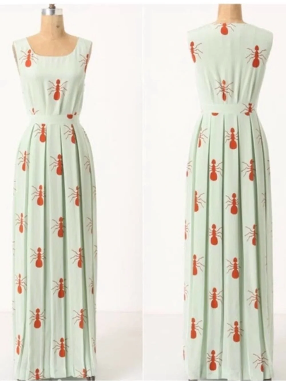 CHARLOTTE BY CHARLOTTE TAYLOR Fire Ants Maxi Dress Silk Size Zero - Picture 1 of 6